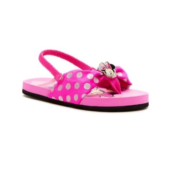 Baby Girls Disney Minnie Mouse Flip Flops Sandals Shoes Size 5/6 - Picture 3 of 6